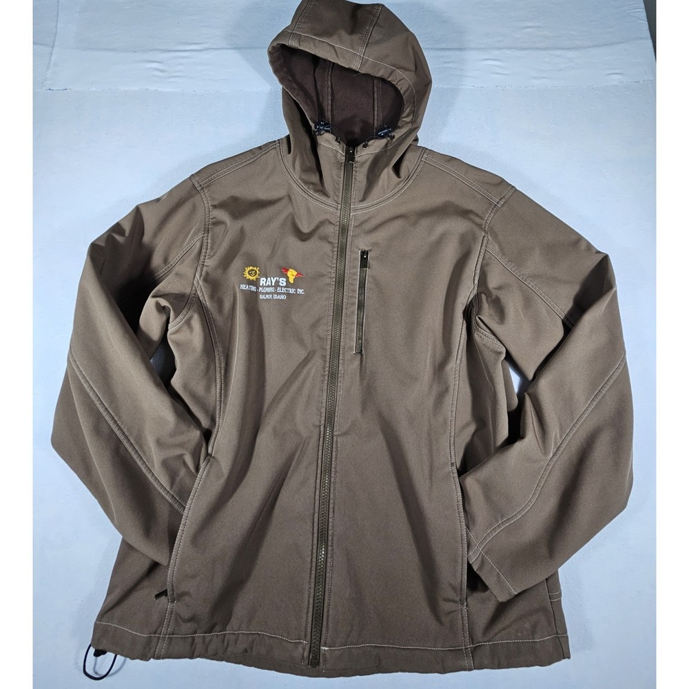 Stillwater Company Hooded Jacket Mens Size Large Brown Logo
